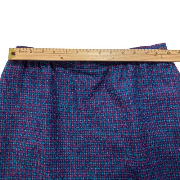 Vintage Pendleton Pencil Skirt Women's Size 14P Purple Pink Plaid Virgin Wool - Picture 3 of 7